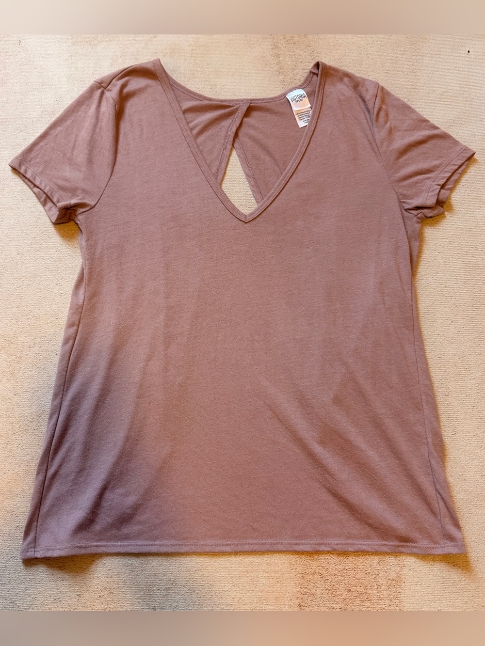 V-Neck Open Back Short Sleeve Top